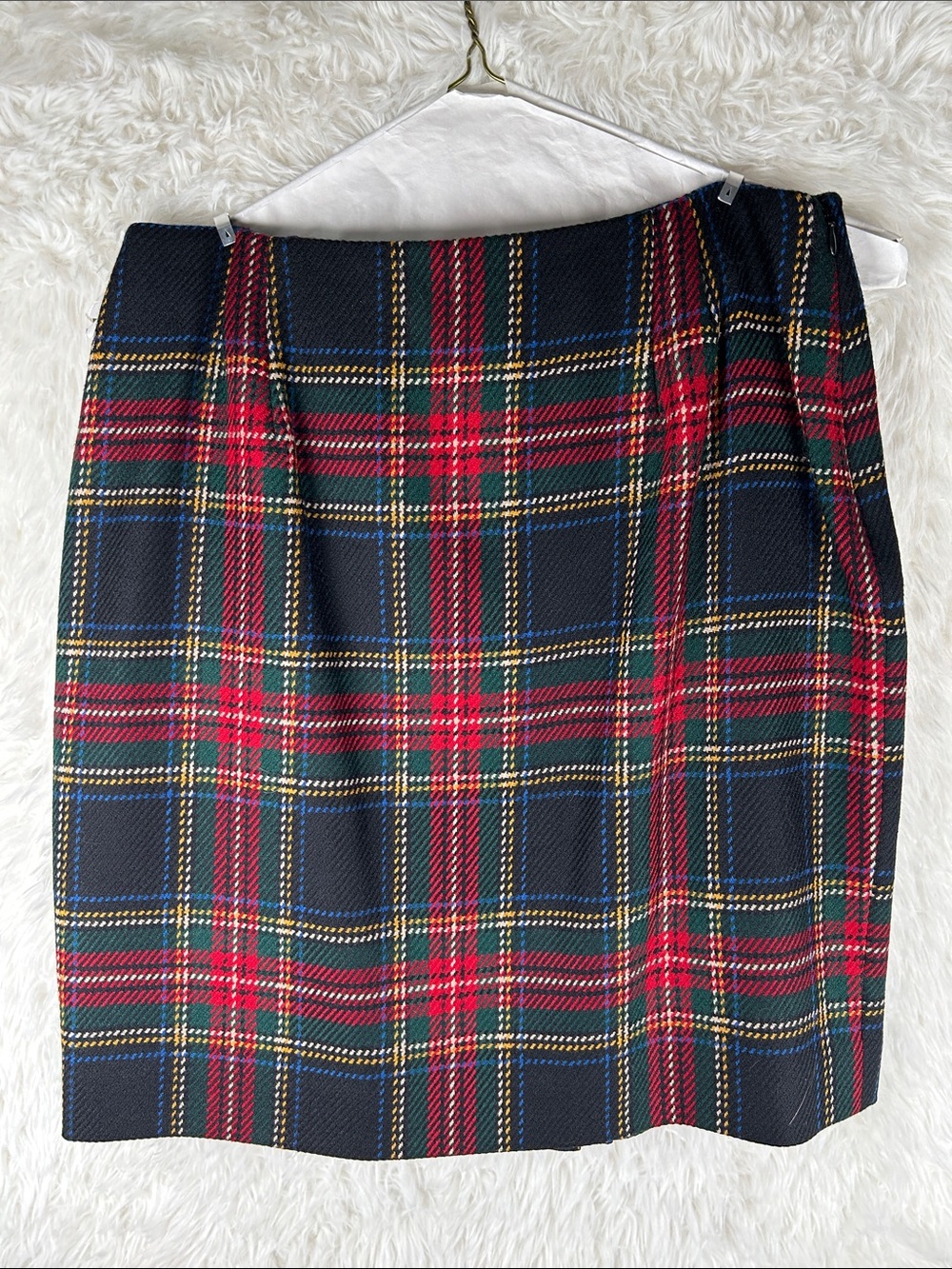 Vintage Jones New York Wool Red & Green Plaid Women's Skirt